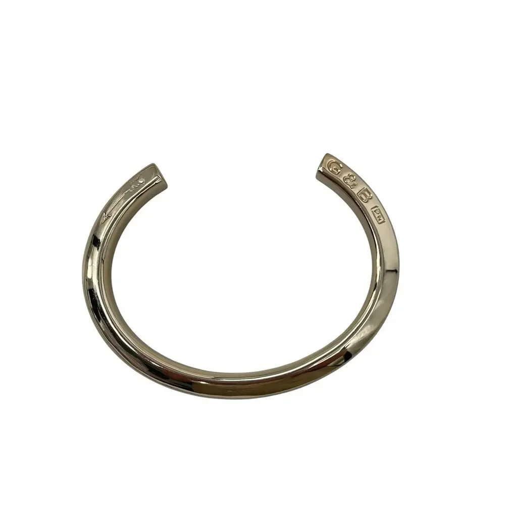 Giles & Brother Le Beau Hex Cuff Bracelet Shiny Gold Size 5
